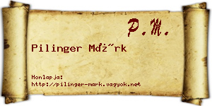 Pilinger Márk névjegykártya